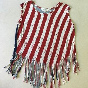 🌷5/$20🌷 Patriotic Fringe Tank Top